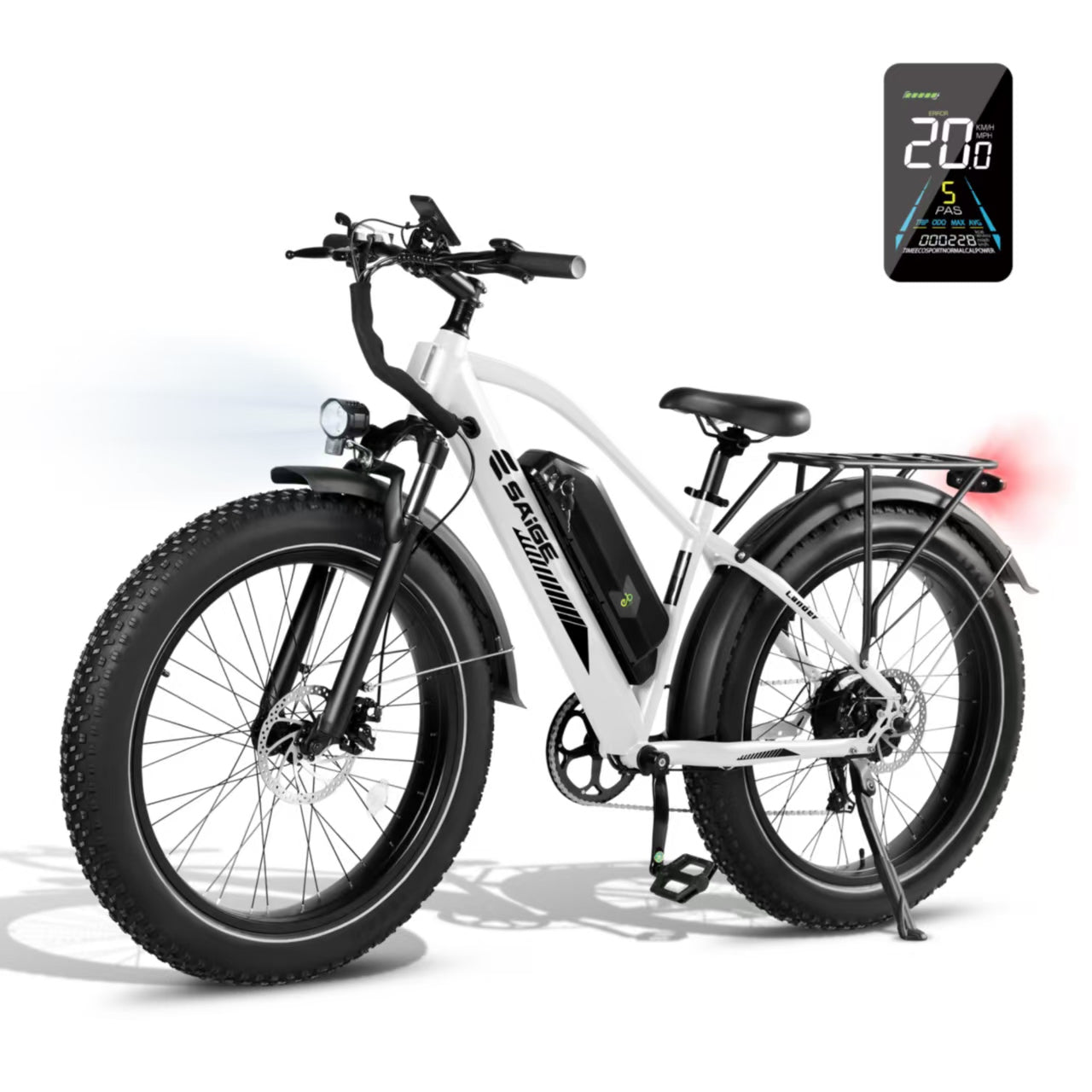 Bicicleta Elétrica Likebike Lander com pneus largos, motor de 500W e bateria de 48V 13Ah