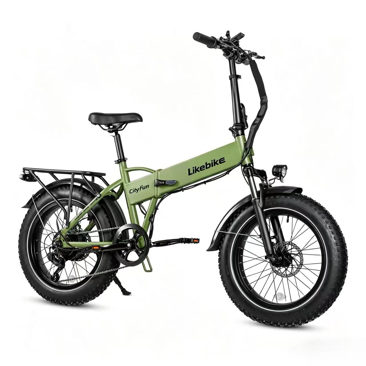 Likebike Cityfun Bicicleta Elétrica Dobrável com Pneus Grandes, Potência de 500W, Bicicleta Elétrica Portátil para Todo Terreno