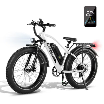 Bicicleta Elétrica Likebike Lander  com pneus largos, motor de 500W e bateria de 48V 13Ah
