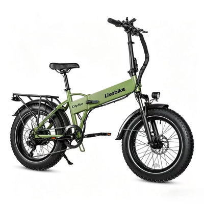 Likebike Cityfun Bicicleta Elétrica Dobrável com Pneus Grandes, Potência de 500W, Bicicleta Elétrica Portátil para Todo Terreno