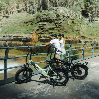 Likebike Cityfun Bicicleta Elétrica Dobrável com Pneus Grandes, Potência de 500W, Bicicleta Elétrica Portátil para Todo Terreno