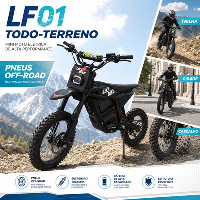 Moto Elétrica Likebike LF01 1000W 48V 23Ah - Off-Road